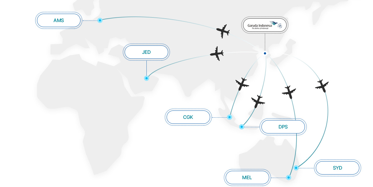 가루다 항공 노선 이미지